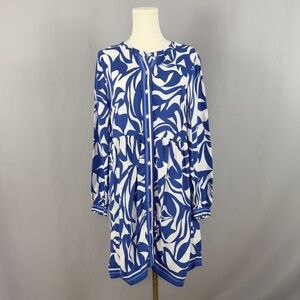 LOFT Blue and White Floral Dress